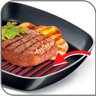 Тиган Tefal B5694053, Easy Plus Grill Frypan 26X26 cm