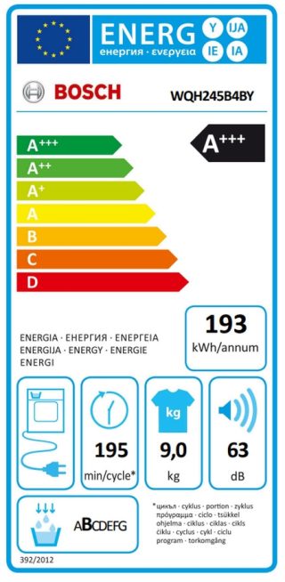 Сушилня Bosch WQH245B4BY SER6 Tumble dryer with heat pump 9kg A+++/C