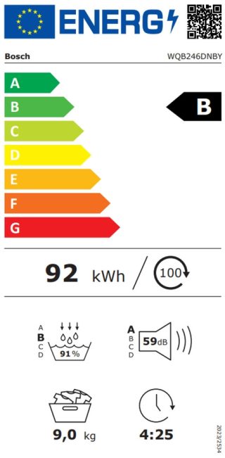 Сушилня Bosch WQB246DNBY SER8 Tumble dryer with heat pump 9kg B