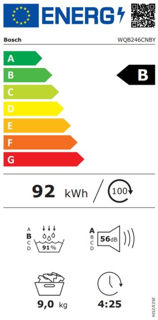 Сушилня Bosch WQB246CNBY SER8 Tumble dryer with heat pump 9kg B