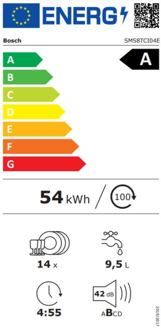 Съдомиялна Bosch SMS8TCI04E, SER8, Free-standing Intelligent dishwasher