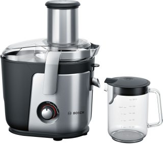 Сокоизстисквачка Bosch MES4010, 1200 W, 3 скорости, 3 л контейнер за пулп, 1.5 л контейнер за сок и пяна, XXL отвор