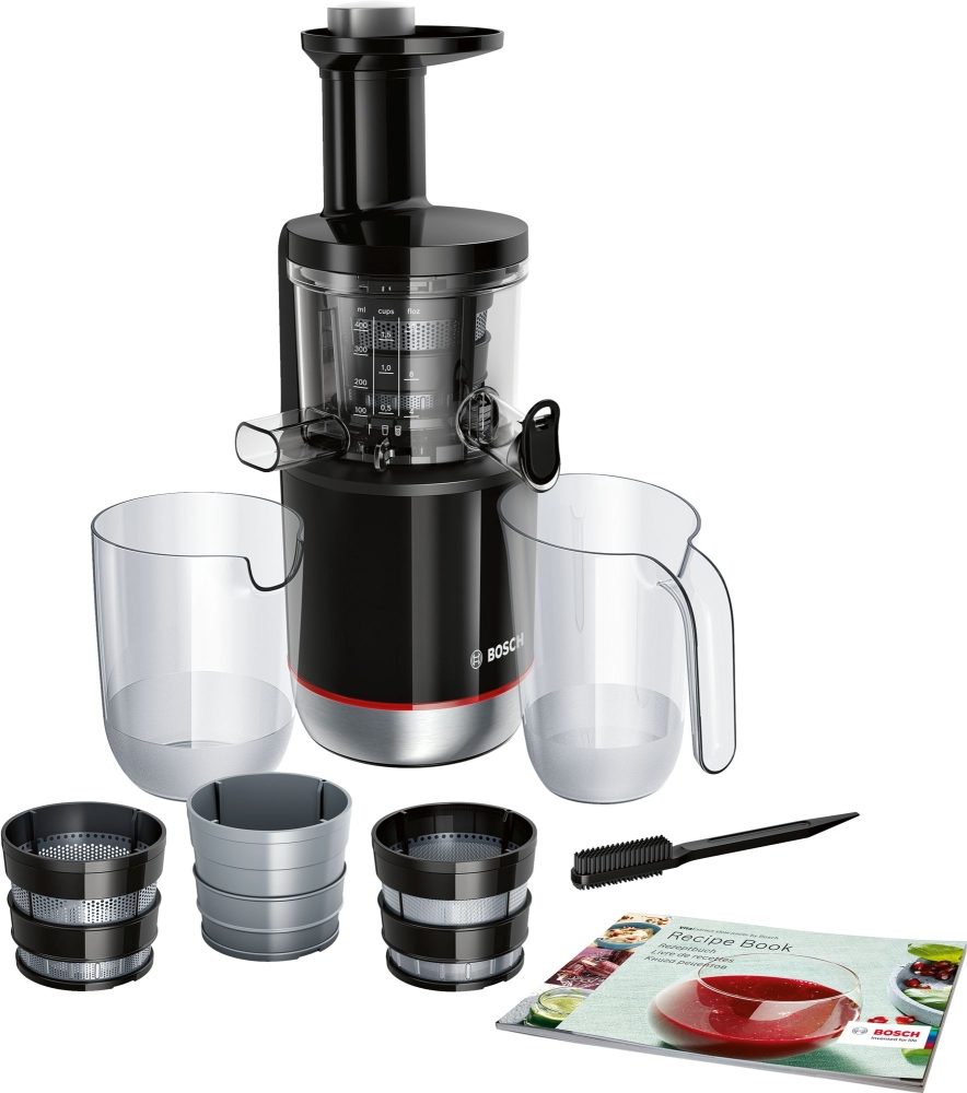 Bosch MESM731M Бавно сокоизстисквачка VitaExtract 150 W, 55 rpm, 1 скорост + функция за обратен ход, тритан винт, MixControl лост, сок