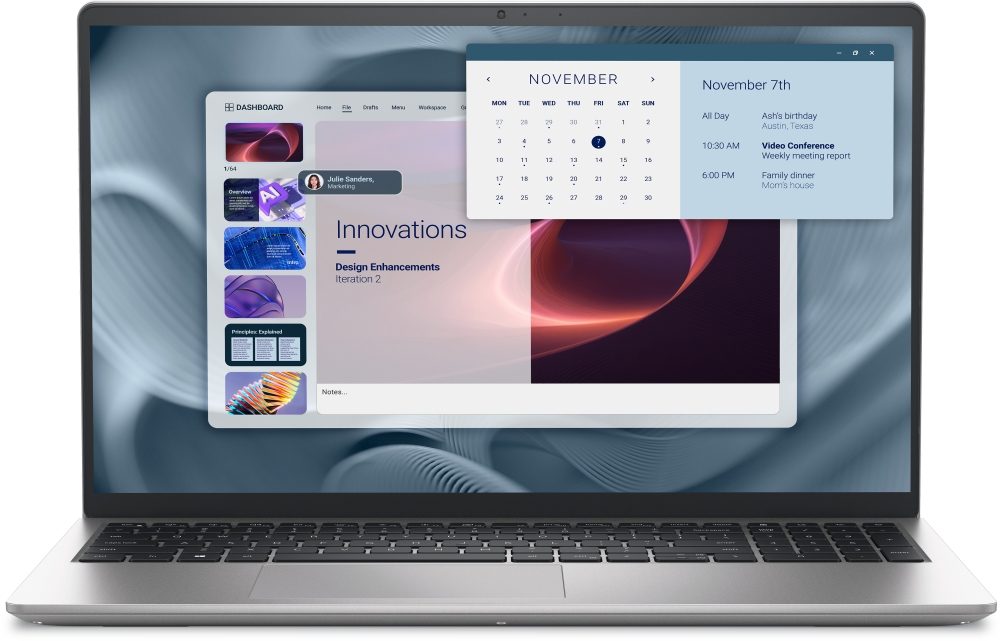 Dell Pro 15 Essential PV15250, лаптоп, Intel Core 3 100U, 15.6" FHD 120Hz, 8GB, 1x8G