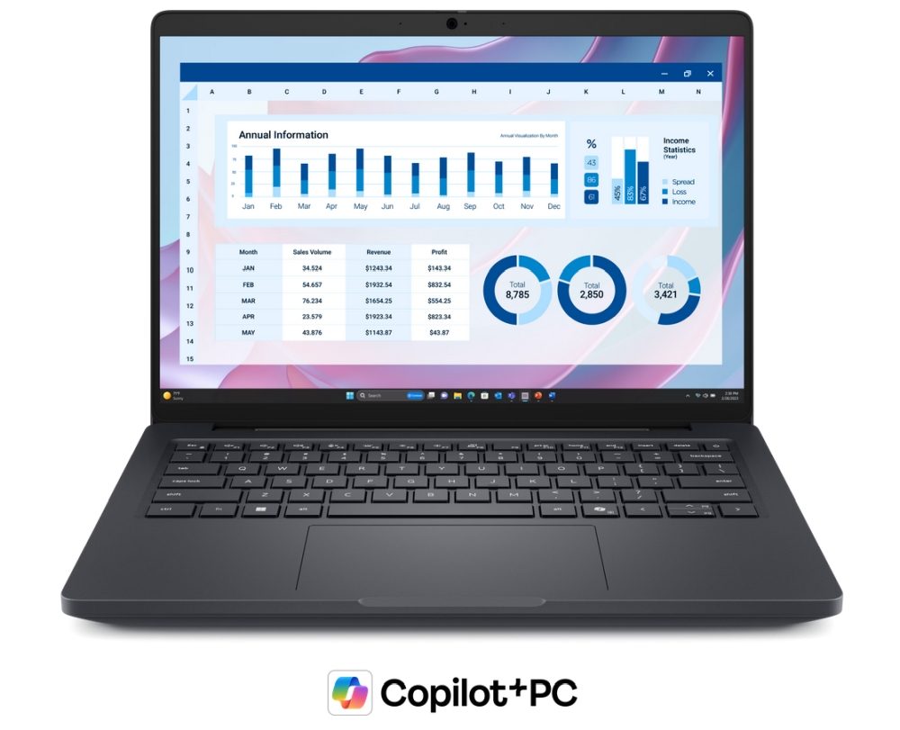 Dell Pro Max 14 MC14255, AMD Ryzen AI 7 PRO 350 (24MB cache, 8 cores, up to 5.0GHz), 14" FHD+, LCD, 300 nits, 16GB: 1x16