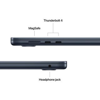Apple MacBook Air 15.3: Apple M5 чип с 10-ядрен CPU и 10-ядрен GPU, 16GB, 1TB SSD - Midnight