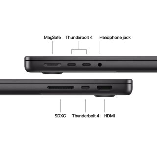Apple 14-инчов MacBook Pro: Apple M5 чип с 10-ядрен CPU и 10-ядрен GPU, 32GB, 1TB SSD - Space Black