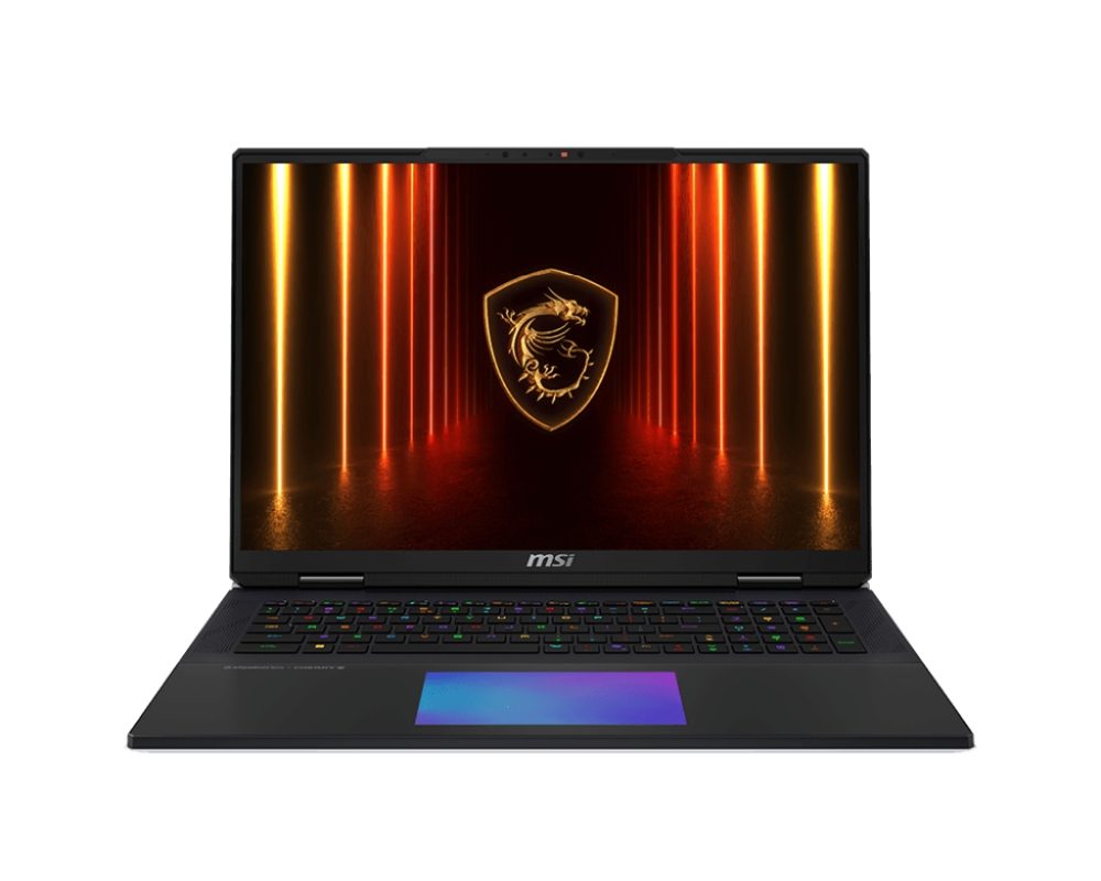 Лаптоп MSI Titan 18 HX AI A2XWJG, NVIDIA GeForce RTX 5090 24GB GDDR7, Intel Core Ultra 9 285HX, 18" 16:10 UHD+ (3840x2400), MiniLED, 120Hz, 64GB DDR5 6400MHz 32GBx2, 2TB NVMe PCIe Gen5x4 SSD, 2TB NVMe PCIe Gen4x4 SSD x2, Intel Killer Wi-Fi 7, Windows 11 Pro