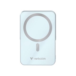 Външна батерия Verbatim Charge 'n' Go със стойка, магнитно безжично зареждане 10000mAh, син