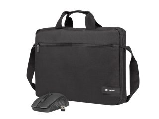 Natec чанта за лаптоп WALLROO 2 15.6" с безжична мишка Черен