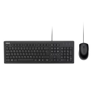 Комплект клавиатура и мишка Asus U2000, кабелни, черни