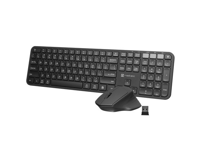 Natec Комплект 2 в 1 Клавиатура Octopus + Мишка US Layout Безжичен Bluetooth + 2.4 GHz USB