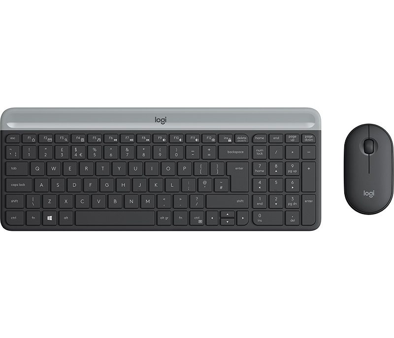 Logitech Slim Wireless Keyboard and Mouse Combo MK470 - Graphite