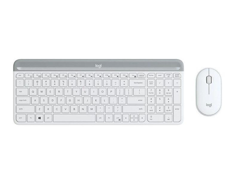 Logitech Slim Wireless Keyboard and Mouse Combo MK470 - OFFWHITE