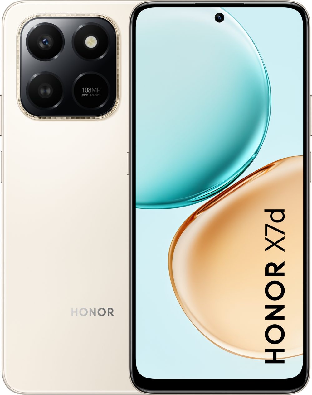 Honor X7d Desert Gold, Logan-N41C, 6.77" TFT LCD, 1610x720, Qualcomm Snapdragon 685 (4x2.8GHz+4x1.9GHz), 8GB, 256GB, 108+2MP/8MP, 6500mAh, FPT, BT, USB Type-C, IP64, Android 15, MagicOS 9.0