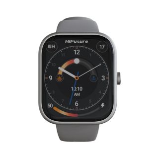 Смарт часовник HiFuture Lume Silver Grey, 1.85" IPS, двуядрен процесор, авиационен ултралек алуминиев корпус, Bluetooth разговори, 3D потребителски интерфейс, водоустойчивост 1ATM, 24/7 мониторинг на пулс и кръвен кислород, 100+ спортни режима, до 7 дни употреба