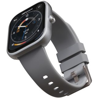 Смарт часовник HiFuture Lume Silver Grey, 1.85" IPS, двуядрен процесор, авиационен ултралек алуминиев корпус, Bluetooth разговори, 3D потребителски интерфейс, водоустойчивост 1ATM, 24/7 мониторинг на пулс и кръвен кислород, 100+ спортни режима, до 7 дни употреба