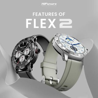 Смарт часовник HiFuture Flex 2 Silver, 1.39" FHD, 360x360, Bluetooth разговори, IP68 водоустойчив, 24/7 сензор за пулс и кислород в кръвта, до 10 дни употреба, 100+ спортни режима