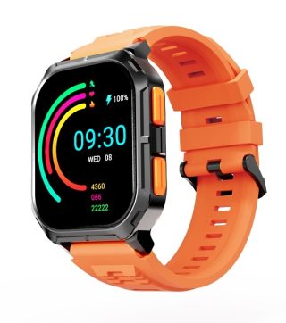 Смарт часовник HiFuture Ultra 3 Black Orange, 2.0" IPS, 240x296, Bluetooth разговори, IP68 водоустойчив, 24/7 истински сензор за пулс и кислород в кръвта, до 7 дни ежедневна употреба, 100+ спортни режима