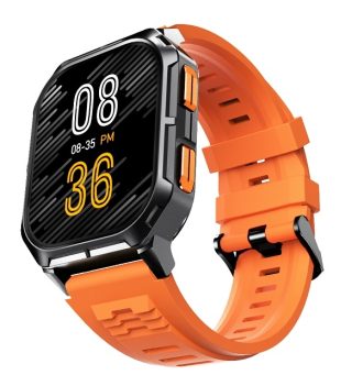 Смарт часовник HiFuture Ultra 3 Black Orange, 2.0" IPS, 240x296, Bluetooth разговори, IP68 водоустойчив, 24/7 истински сензор за пулс и кислород в кръвта, до 7 дни ежедневна употреба, 100+ спортни режима