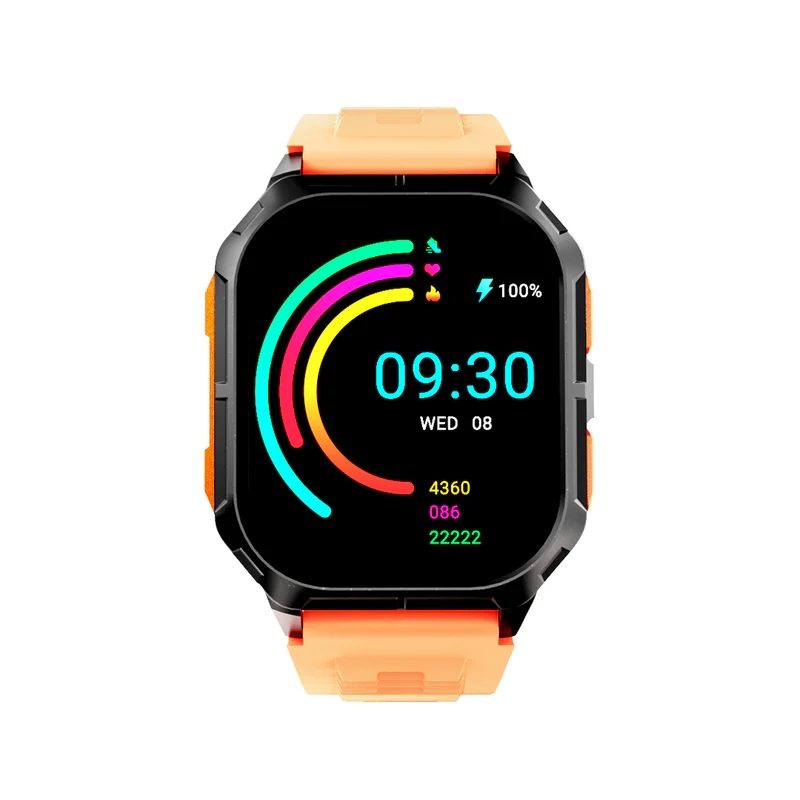 Смарт часовник HiFuture Ultra 3 Black Orange, 2.0" IPS, 240x296, Bluetooth разговори, IP68 водоустойчив, 24/7 истински сензор за пулс и кислород в кръвта, до 7 дни ежедневна употреба, 100+ спортни режима
