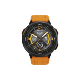 Смарт часовник HiFuture MIX3 Orange, 1.43" AMOLED, 466*466, Dual Core & Syntra AI, Bluetooth разговори, 3ATM водоустойчив, компас и алтиметър, 24/7 сензор за сърдечен ритъм и кислород в кръвта, до 10 дни батерия
