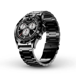 HiFuture Go pro 2 Black смарт часовник, 1.32" AMOLED, 466*466, Dual Core & Syntra AI, Bluetooth разговори, 1ATM водоустойчив, сензор за здраве от шесто поколение, неръждаема стомана, до 10 дни употреба