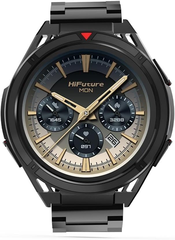 Смарт часовник HiFuture Active, Black Red, 1.43" AMOLED, двубандов GPS, Bluetooth разговори, 5ATM