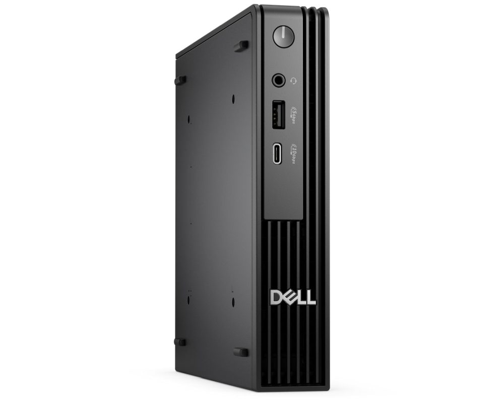 Настолен компютър Dell Pro Micro QCM1250, Intel Core Ultra 7 265T (13 TOPS NPU, 20 ядра, до 5.3GHz), 16 GB: 1 x 16 GB, DDR5, до 5600 MT/s, 512GB SSD TLC, Wi-Fi 6E, клавиатура и мишка, 180W, Win 11 Pro, 3Y PS