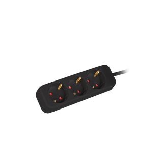 Lanberg разклонител 1.5м, 3 гнезда, френски качествен меден кабел, черен