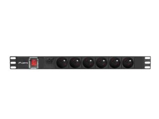 Lanberg разклонител (PDU) 19" 1U 16A 6x френски контакти 2м черен
