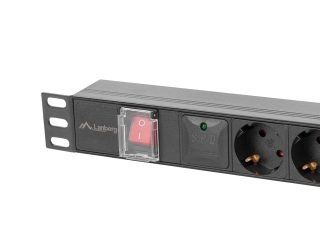 Lanberg разклонител (PDU) 19" 1U 16A 2m 5x Schuko контакти черен