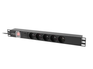 Lanberg разклонител (PDU) 19" 1U 16A 2m 5x френски контакти черен
