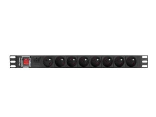 Lanberg разклонител (PDU) 19" 1U 16A 2m 8x френски контакти черен