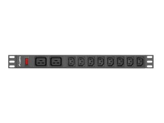 Lanberg разклонител (PDU) 19" 1U 16A 2m 2x C19 8x IEC C13 гнезда, черен, C20