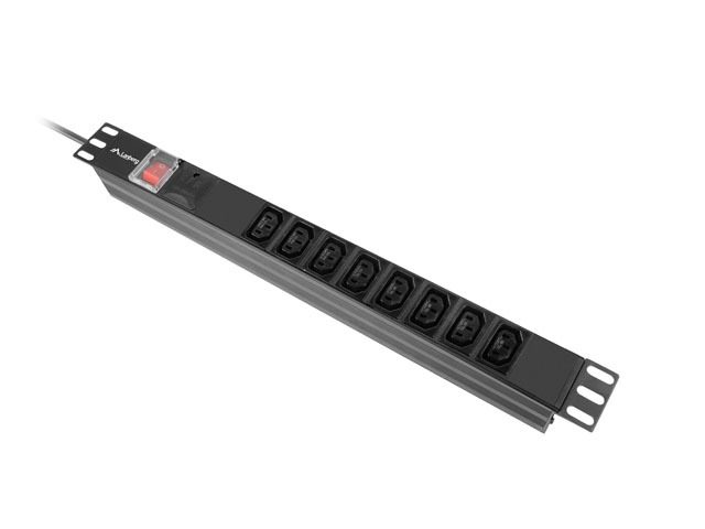 Lanberg разклонител (PDU) 19" 1U 16A 2m 8x IEC C13 гнезда черен C20