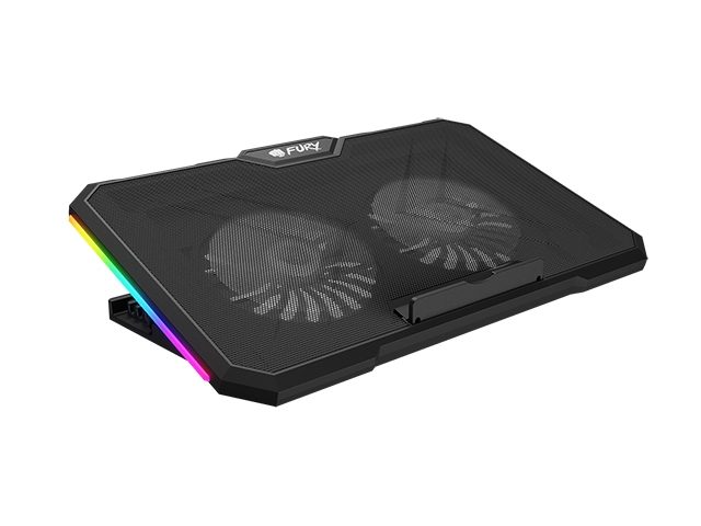 Fury Gunbai G3 охлаждаща поставка за лаптоп 14.1-17.3" 2 вентилатора, RGB LED светлина, 2 USB