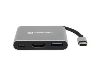 Natec USB-C Multiport Adapter 3 in 1 Fowler MINI USB 3.0, HDMI 4K, USB-C PD