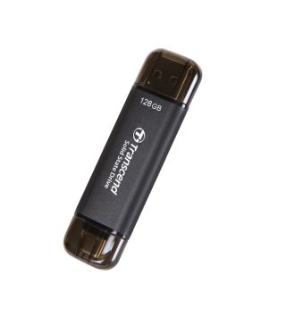 Transcend 128GB външен SSD ESD310C, USB 10Gbps, Type C/A, черен