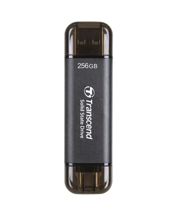 Transcend 256GB външен SSD, ESD310C, USB 10Gbps, Type C/A, черен