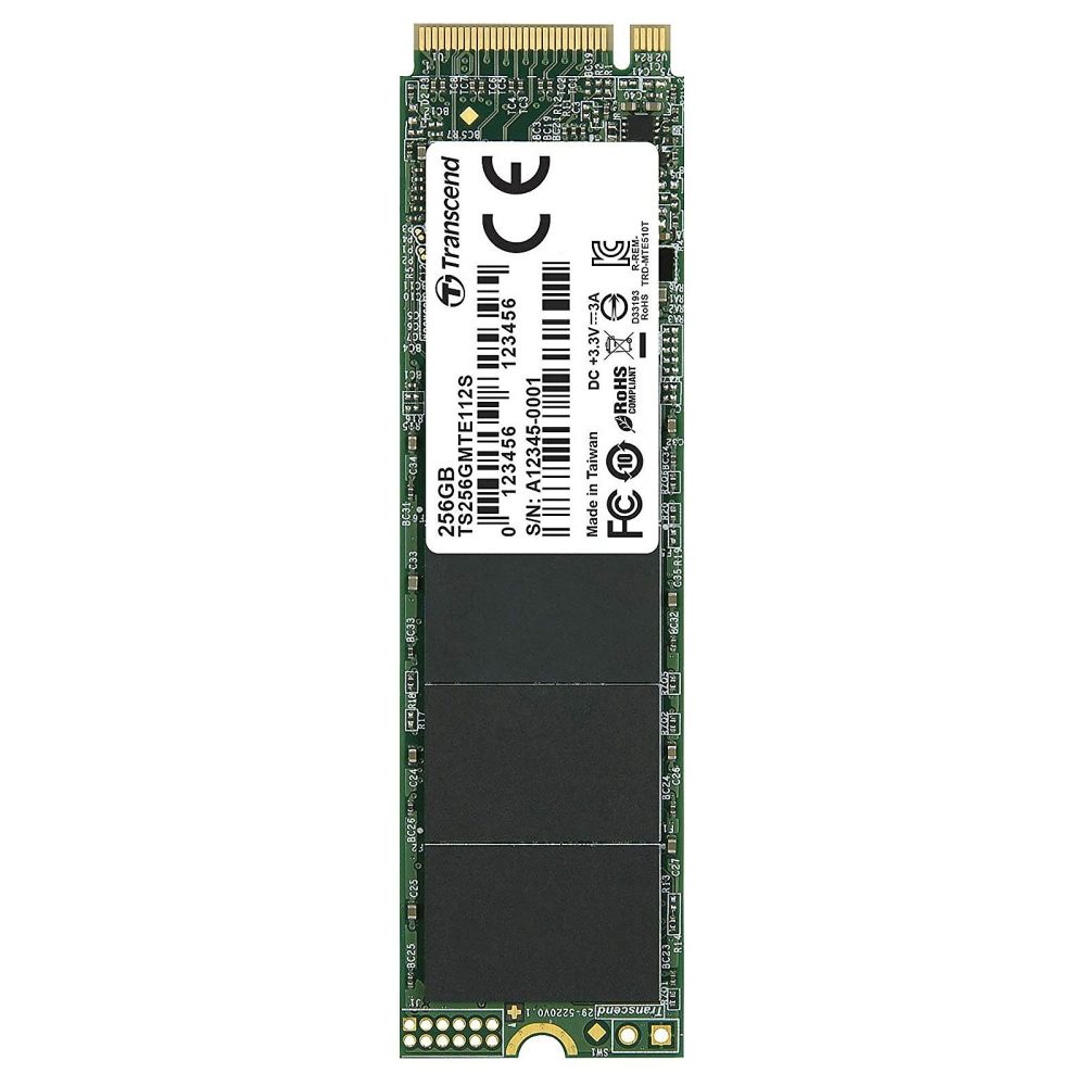 Transcend 256GB M.2 2280 PCIe Gen3x4 M-Key 3D TLC DRAM-less SSD