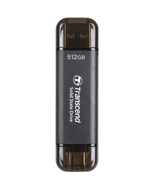 Transcend 512GB, външен SSD, ESD310C, USB 10Gbps, Type C/A, черен