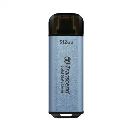 Transcend 512GB USB външен SSD ESD300C, USB 10Gbps, Type C, Скай Блу