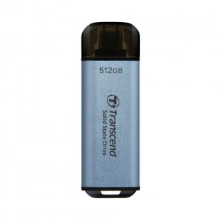 Transcend 512GB USB външен SSD ESD300C, USB 10Gbps, Type C, Скай Блу