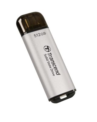 Transcend 512GB USB външен SSD ESD300S, USB 10Gbps, Type C, сребрист