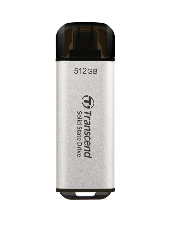 Transcend 512GB USB външен SSD ESD300S, USB 10Gbps, Type C, сребрист