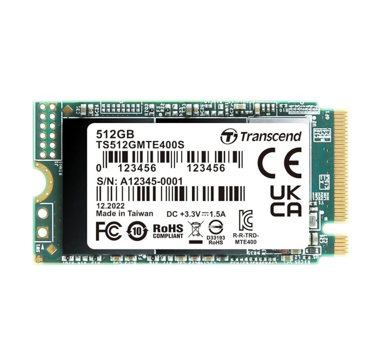 Transcend 512GB M.2 2242 PCIe Gen3x4 NVMe 3D TLC DRAM-less SSD