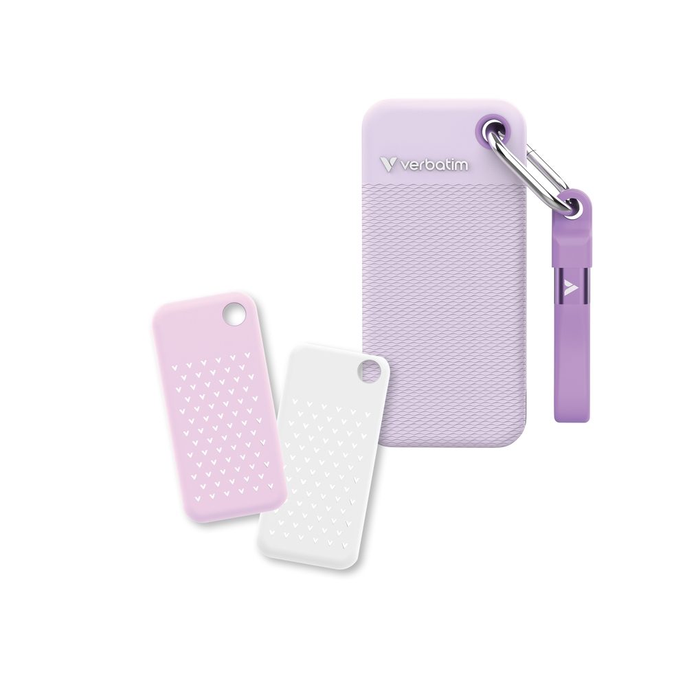 Verbatim Pocket SSD USB 3.2 Gen 2 2TB Purple с два гумени калъфа