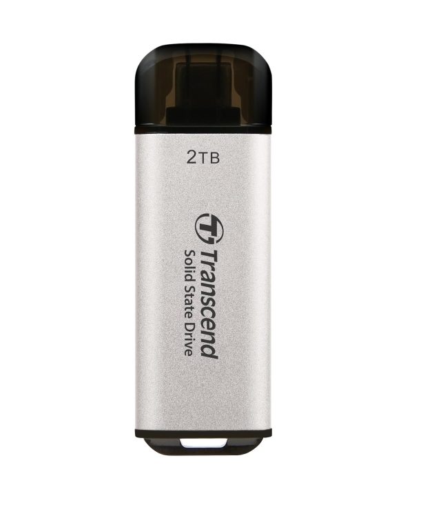 Transcend 2TB, USB външен SSD, ESD300S, USB 10Gbps, Type C, Сребрист