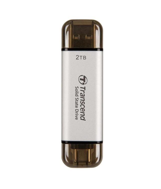 Transcend 2TB външен SSD ESD310S USB 10Gbps Type C/A сребрист